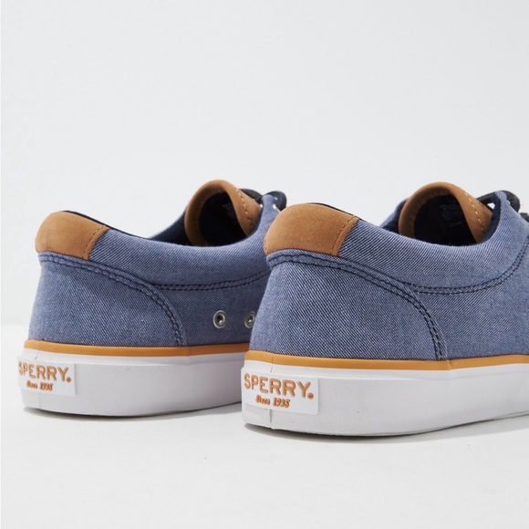 Sperry Men's Blue and Tan Boat Shoes - Picture 3 of 6